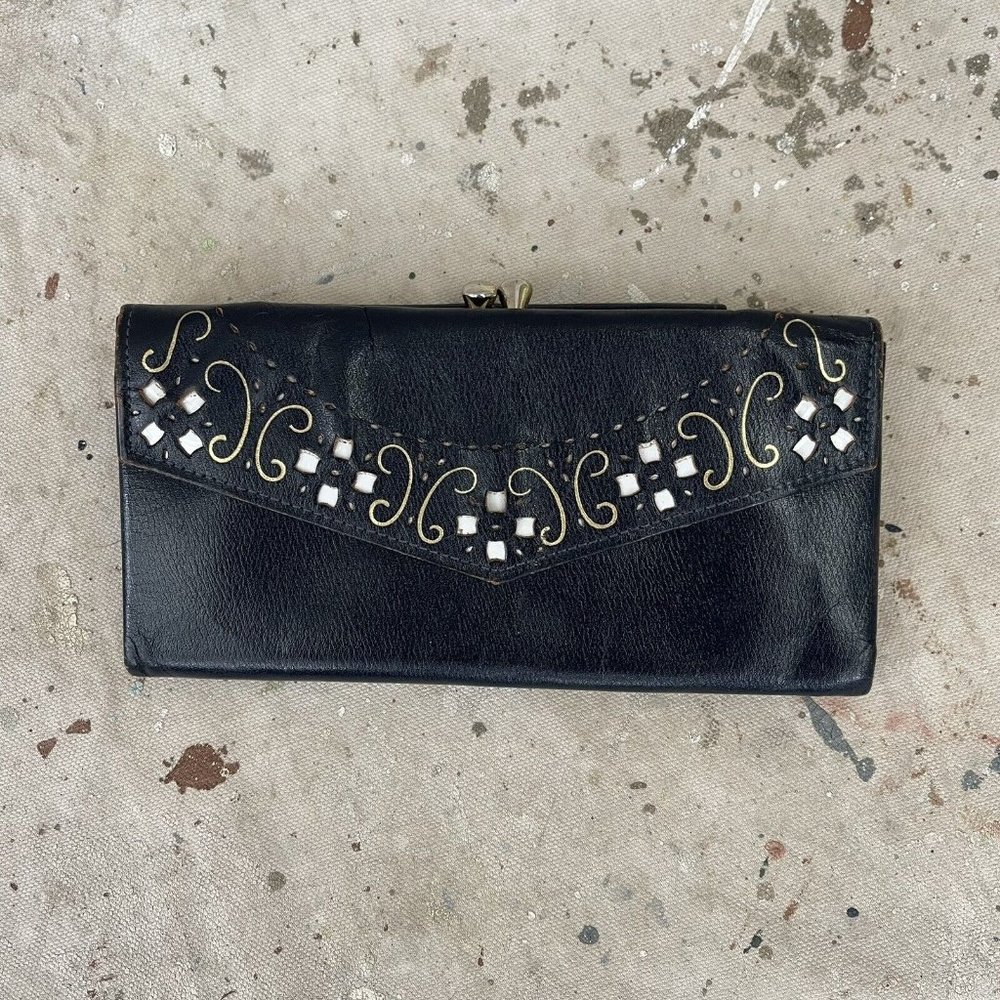 Vintage 1960’s Princess Gardner Leather Wallet Navy Blue